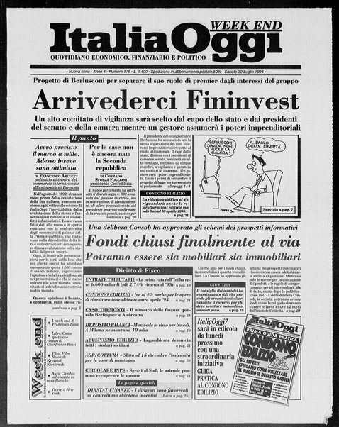 Italia oggi : quotidiano di economia finanza e politica